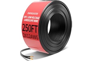 Energeaster 250 Feet 12 Gauge Wire, 12/2 Low Voltage Landscape Lighting Copper Wire - Outdoor Direct Burial - 12-Gauge 2-Conductor for Low Voltage Landscape Lighting