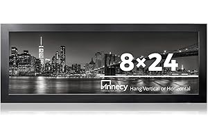 Annecy 8x24 Picture Frame Black（1 Pack）, Panoramic Picture Frame for Wall Decoration, Classic Black Minimalist Style Suitable for Decorating Houses, Offices, Hotels