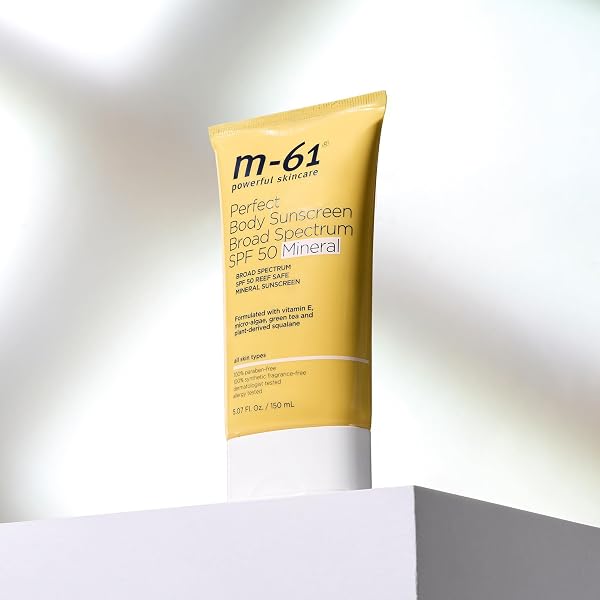 M-61 PERFECT MINERAL BODY SUNSCREEN SPF 50 – REEF SAFE, NON-NANO ZINC OXIDE, AND MINERAL FORMULA FOR SENSITIVE SKIN TYPES.
