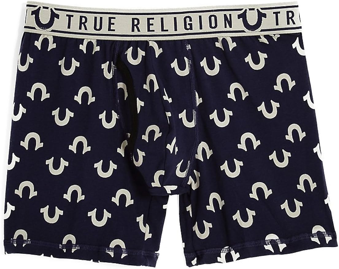 True Religion Men's Allover U MidLength Boxer Brief