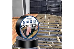 Butizone Joist Tape for Decking, 2" x 50' Butyl Joist Tape, Black Waterproof, Anti-Corrosion, Self-Adhesive Deck Joist Flashing Tape for Deck, Joists, Beams Protection, 2 Rolls