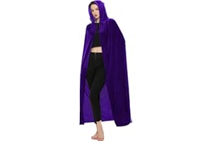 SISKIN Hooded Cloak Unisex Adult Cloak with Hood Halloween Christmas Velvet Hooded Cape Cosplay Costume for Women Men
