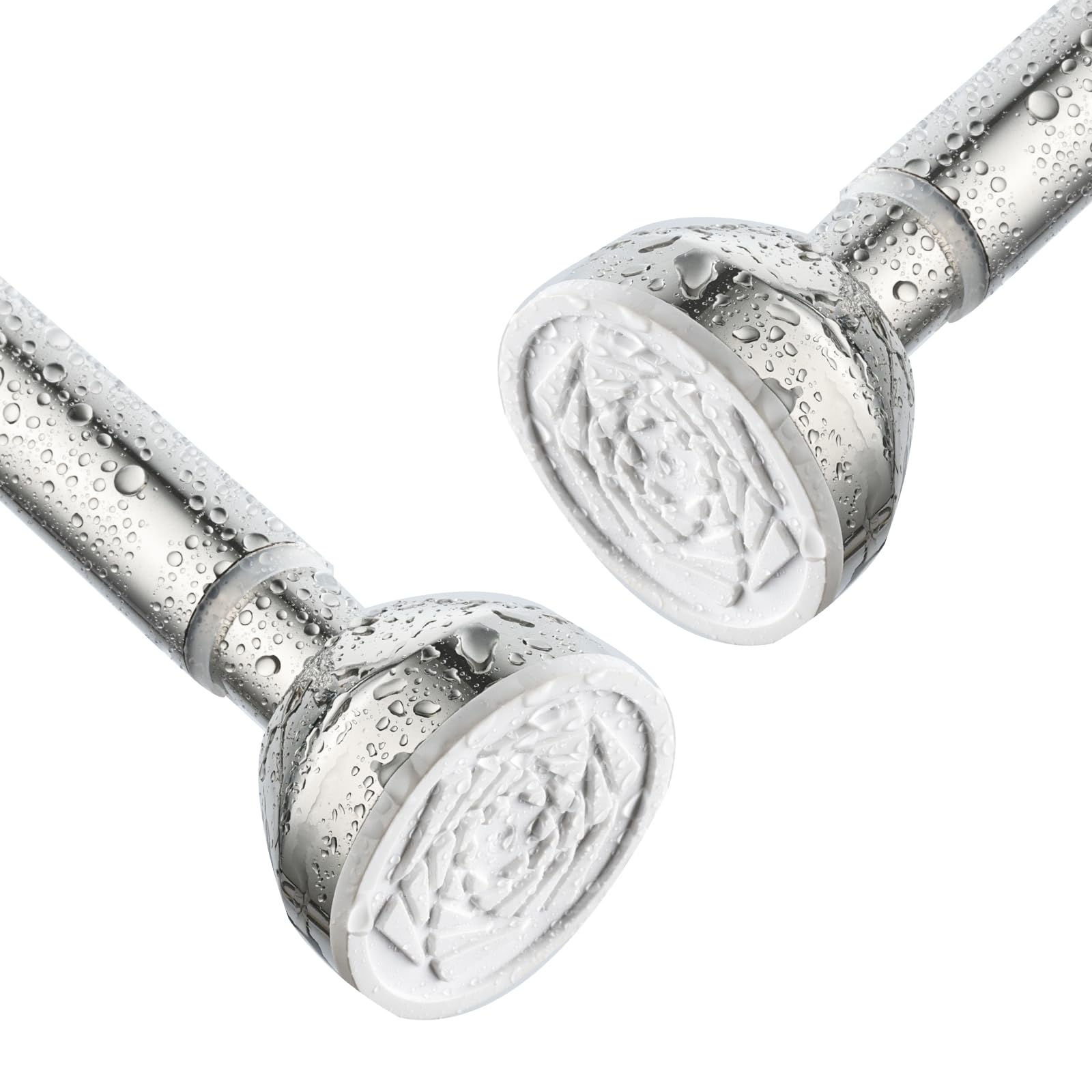 Shower Curtain Pole 115-185cm Stainless Steel Shower Curtain Rod Tension Rod for Curtains No Drill Extendable Curtain Poles Shower Curtain Rail for Bathroom Bedroom Kitchen Wardrobe, Silver