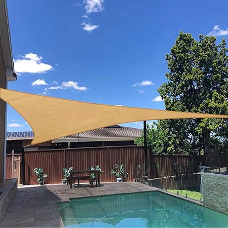 Amazon Com Joyeyou 12 X 12 X 12 Feet Beige Triangle Sun Shade