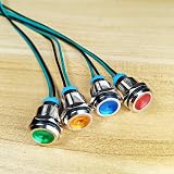 Gebildet 4pcs 12mm LED Metal Indicator Light Waterproof DC 3V-9V view 2