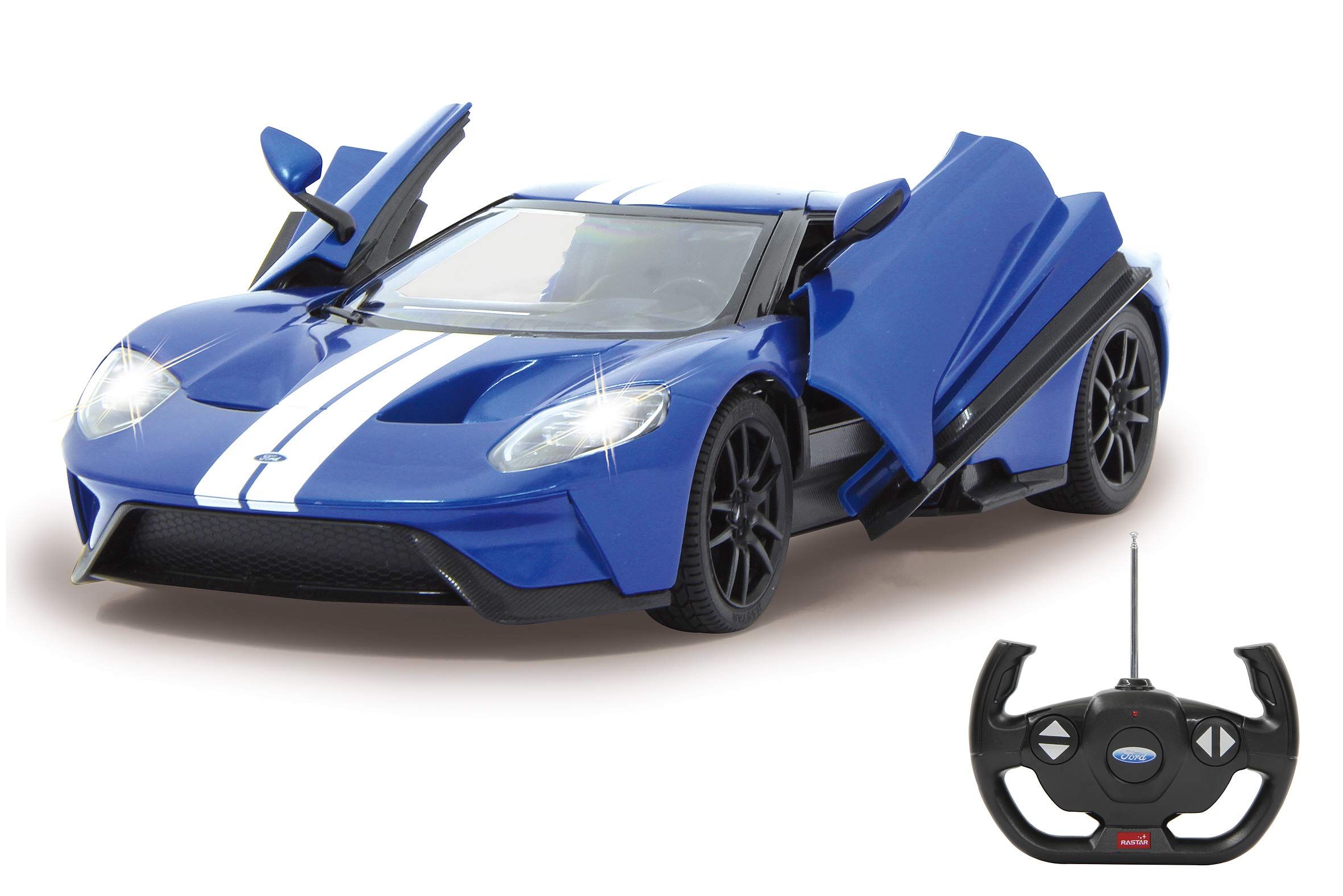 Jamara 405158 - Ford GT 1: 14 Blue Door Manual - Officially Licensed, Light LED, Detailed Interior
