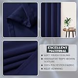 Rayyan Linen Blackout Eyelet Ring Top Curtains Navy Blue 66X90 Pair view 3