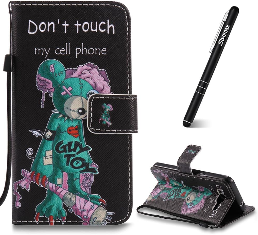Slynmax Galaxy Grand Prime G530 Leather Case, Samsung Galaxy Grand Prime Phone Case, Galaxy Grand Prime Flip Case Folio Wallet Ultra Thin Lightweight Painted Mouse Design Phone Cover Silicone