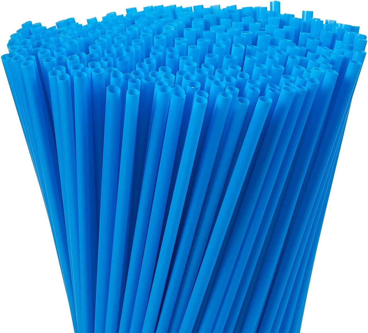 300-Pack Disposable Drinking Straws - Plastic Drinking Straws, Colored Neon Straws, Extra Long, Quarter Inch Opening, Blue, 10 x 0.2 Inches