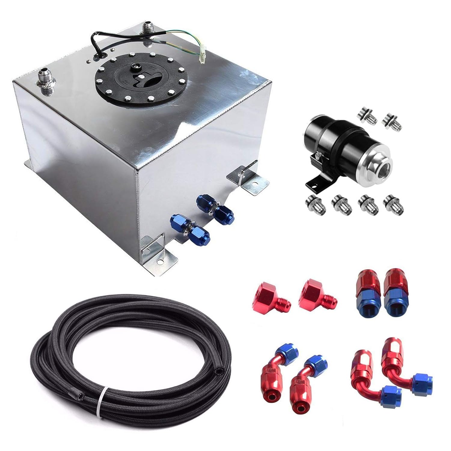 Black AN6 AN6 90 Degree Push Lock Oil/Fuel/Gas Hose Line End Fitting