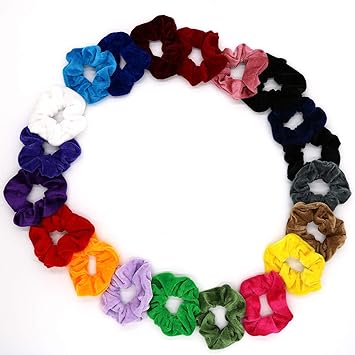 Amazon Com Velvet Hair Scrunchies Large Scrunchy Elastic Bobble