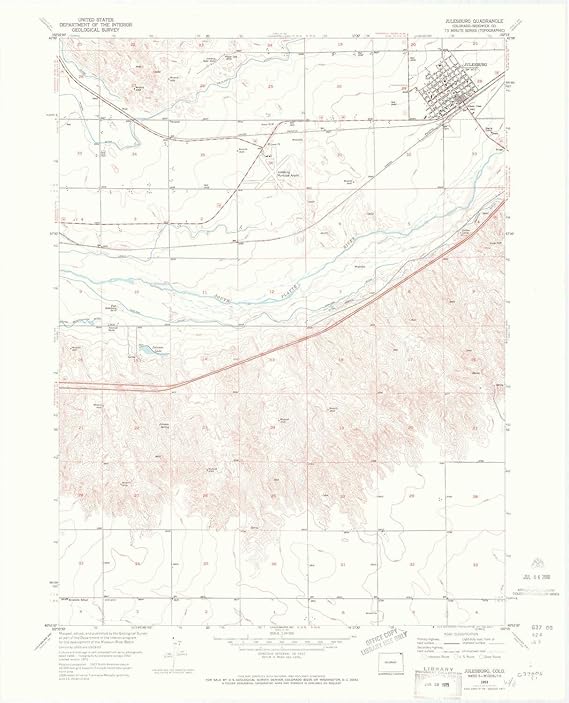 YellowMaps Julesburg CO topo map, 124000 Scale, 7.5 X 7.5 Minute, Historical, 1953
