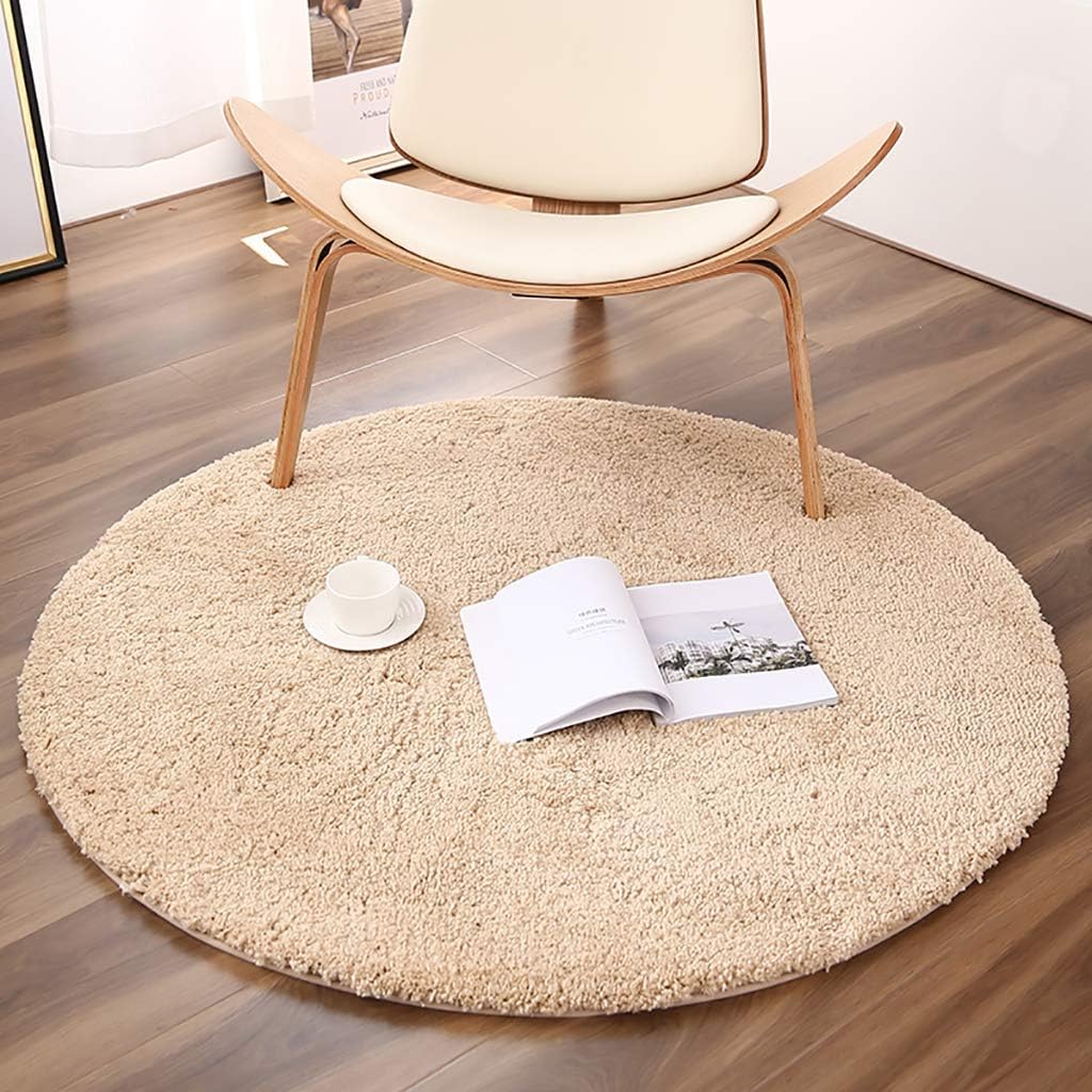 Amazon.de: Runder Shaggy-Teppich, einfarbiger Plüsch-Teppich mit