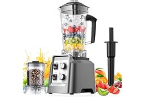 Blender, 68Oz. Countertop Blenders with 20Oz. Grinder, 28000 RPM Kitchen Blender for Smoothies, Ice ...