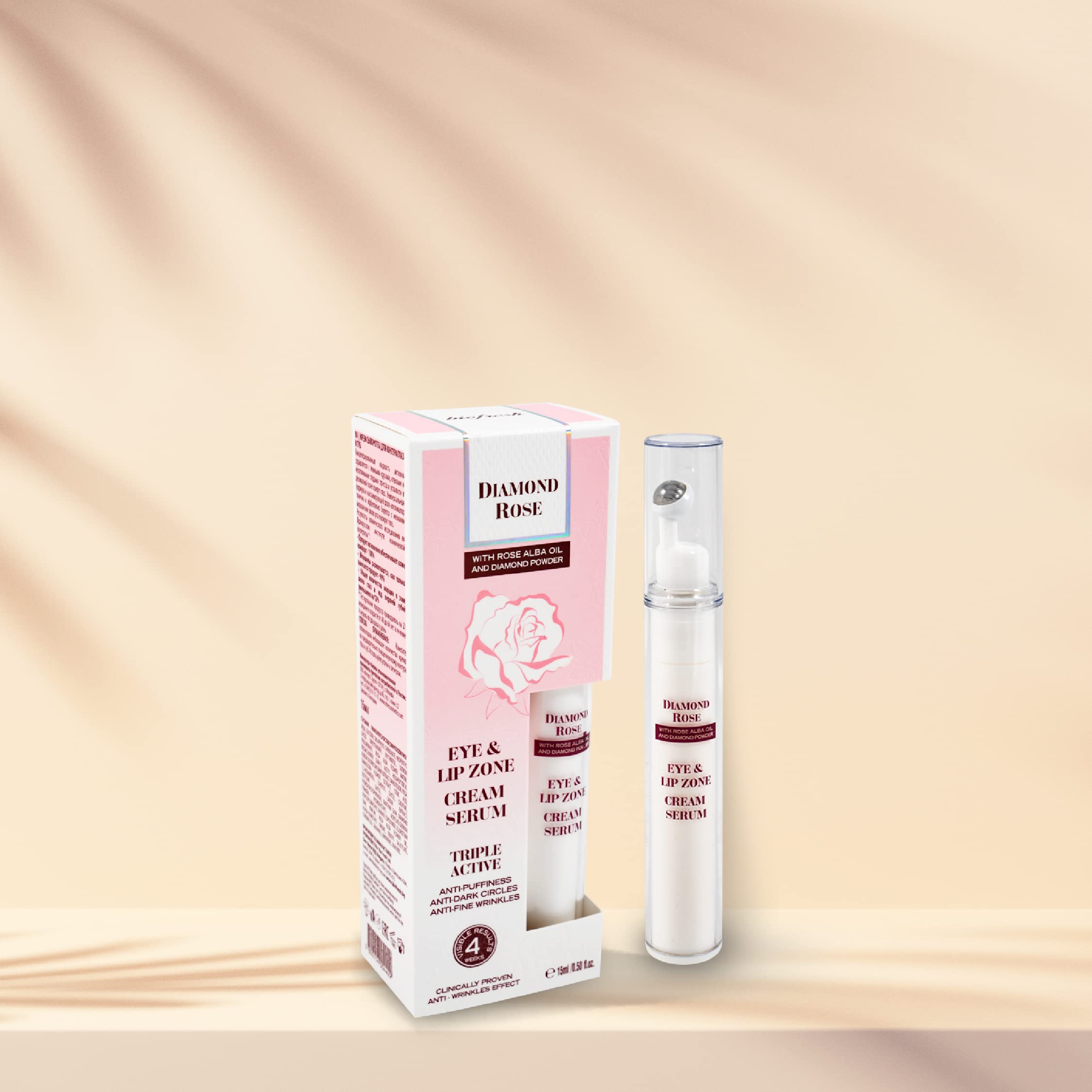 Biofresh Diamond Rose Eye & Lip Zone Cream Serum Triple Active with Rose Alba Oil and Diamond Powder 15ml