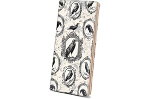 Immaturus Crow Womens Wallet, Slim Thin RFID Blocking Card Wallets, Bifold PU Leather Credit Card Holder Organizer, Cute Cash Clutch Long Billfold with Zipper Coin Pocket Ladies Girls Gift