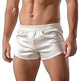 GENEMEN Mens Satin Silk Boxers Sexy Lounge Shorts 3 Inch Inseam Pajama Bottoms Silky Boxer Briefs