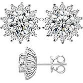 Moissanite Stud Earrings 0.2CT-8.0CT 18K White/Yellow Gold Vermeil D Color VVS1 Clarity Brilliant Round Cut S925 Sterling Silver Hypoallergenic Anniversary Day Valentines Gifts for Women Men