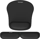 TECKNET Keyboard Wrist Rest and Mouse Mat Set Ergonomic Foldable Memory Foam view 1