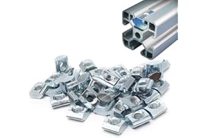 BLCCLOY 80pcs 20 Series Extrusion M6 T Slide Nut M6 Tee Sliding in Nut for 2020 Extruded Aluminum Connector Brackets with 2020 Sereis Extursion Profile Rail