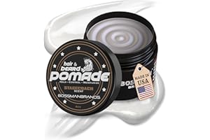 Bossman Hair & Beard Pomade for Men (Stagecoach Scent) – Medium Hold & Moisturizing for Hair, Beard & Mustache Styling – Made in USA