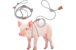 Drunhan Mini Pig Harness & Leather, Pet Pig Supplies, Adjustable Rope (9 inches Long -1/2 inches Diameter), Suitable for Small and Medium-Sized Pet Pigs(Grey)