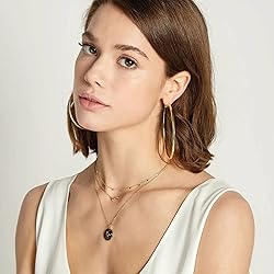 OOOPEL 2mm Sterling Silver Big Hoop Earrings for
