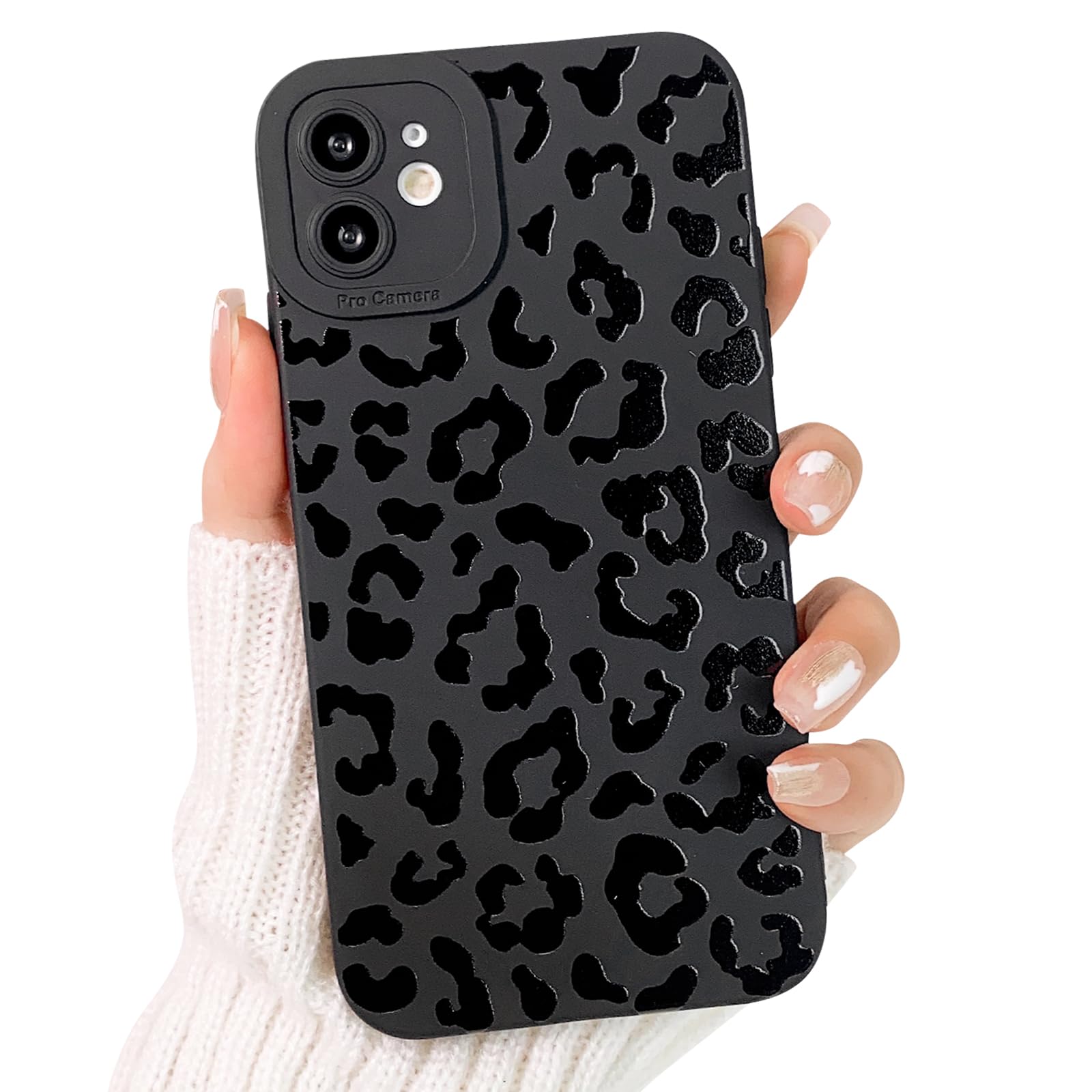 Photo 1 of Lovmooful Compatible for iPhone 11 Case Cute Leopard Print with Color Design for Girls Women Soft TPU Shockproof Protective Girly for iPhone 11 Case-Black
