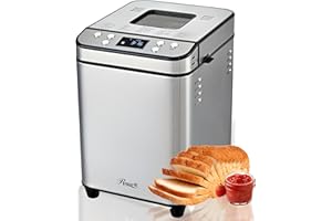 Rosewill 25-in-1 Automatic Bread Maker Machine with 3 Loaf Size up to 2 Lb, 700W High Power Dual Heater Bread Maker with BPA-