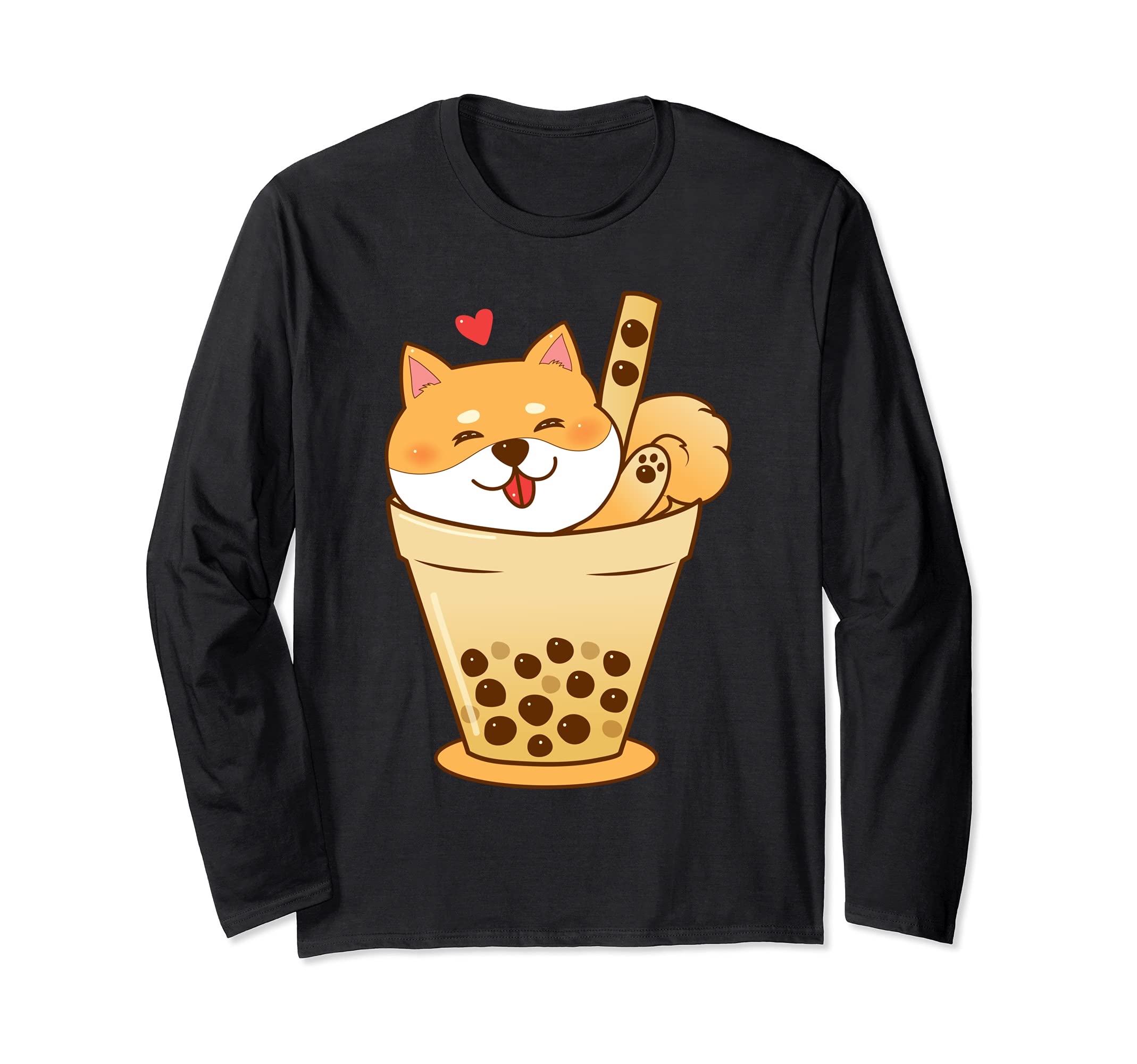 Shiba Inu Dog bubble teacup Long Sleeve T-Shirt