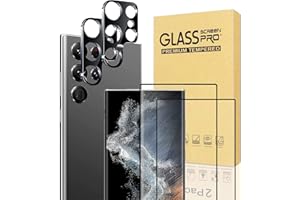 XDesign [2+2 Pack Galaxy S23 Ultra Screen Protector, 9H Tempered Glass Scratch Resistant, Ultrasonic Fingerprint Support, For Samsung Galaxy S23 Ultra 5G 6.8 Inch Glass Screen Protector