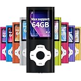 MYMAHDI Support TF Cards Slim 1.8" LCD Mp3 Mp4 Player Media/Music/Audio Player with Accessories Black