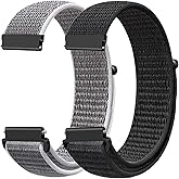 FTYQUEE 2 Pack Nylon Watch Bands Compatible with 16mm 18mm 19mm 20mm 22mm Watch Bands Quick Release Replacement Wristband, Adjustable Stretchy Straps Fabric Bands for Men Women