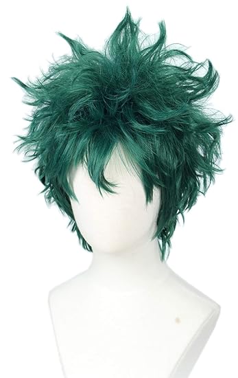 Short curly green wig Clearance