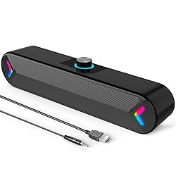 LENRUE Computer Speakers,Wired USB-Powered