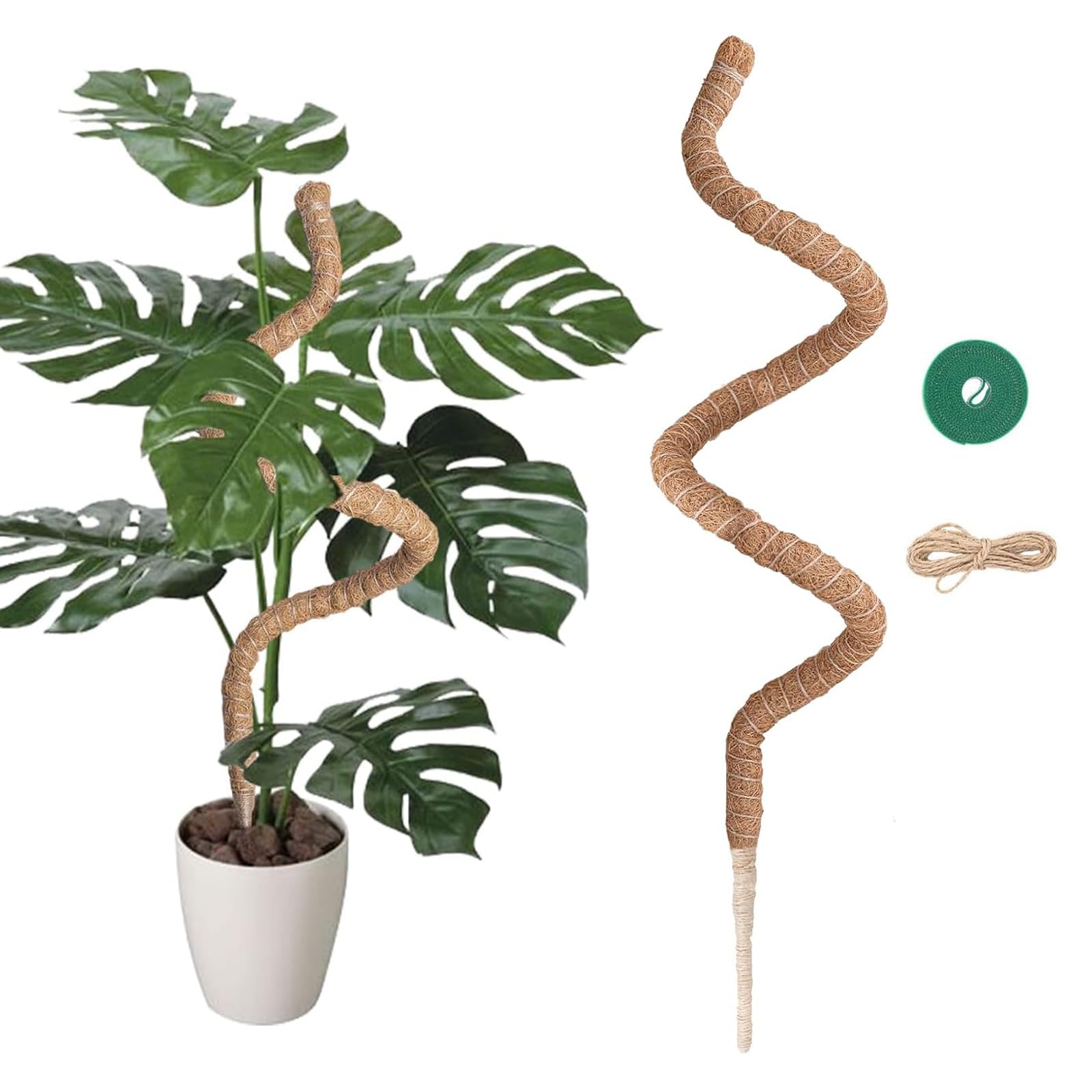 Onezebra 120cm/47in Moss Pole, Moss Pole for Monstera, Plant Supports for Indoor Plants, Bendable Plant Sticks Support for Climbing Plants, Promoting Natural Upward Growth