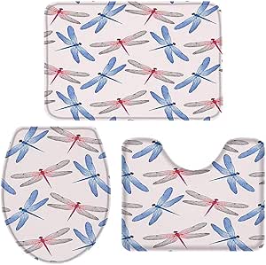 HooYa Juego de alfombras de baño de 3 Piezas Funda de Asiento de