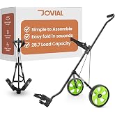 JOVIAL 2 Wheel Golf Pull Cart &ndash; Lightweight Foldable Golf Cart with Golf Bag Storage, Adjustable Handle, Aluminum Frame, Compact Collapsible Design for Easy Travel