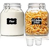 ComSaf Glass Jars with Airtight Lid 0.7 Gallon, Wide Mouth Mason Jars, Canning Jars, Large Glass Storage Containers with Lids, Flour Sugar Storage Container, Large Canister for Rice, Pickle, Set of 2