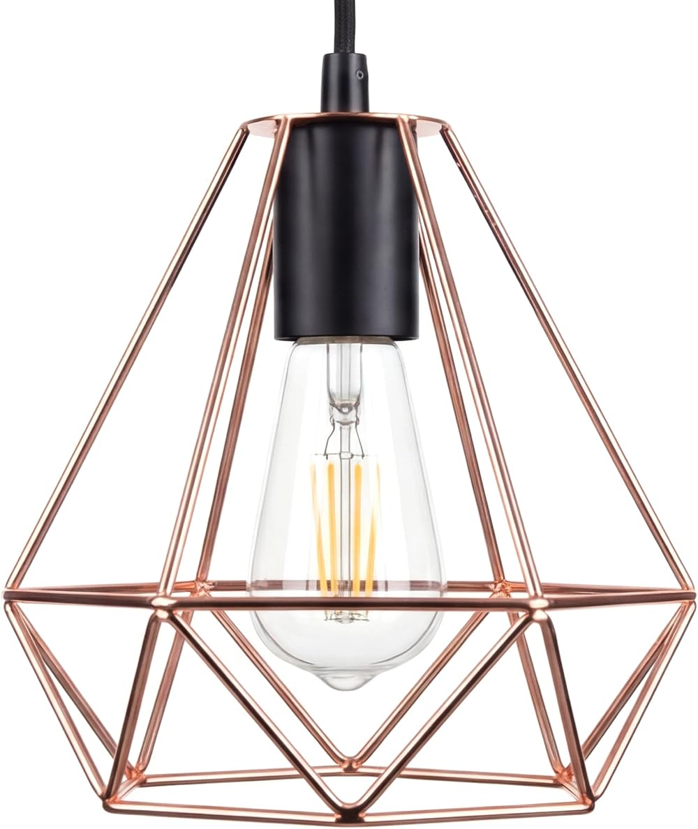 Giggi Rose Gold Cage Ceiling Light Shade Pendant Fitting