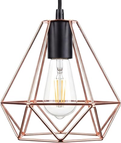 Giggi Rose Gold Cage Ceiling Light Shade Pendant Fitting