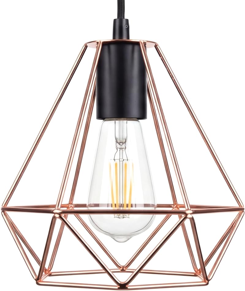 Giggi Rose Gold Cage Ceiling Light Shade Pendant Fitting