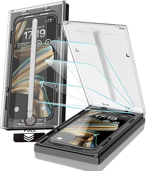 EZ-GLAZ-4 Pack for iPhone 16 Pro Max Screen Protector[6.9"] 9H+ Hardness 12FT Military Grade Shatterproof Long Durable Temper