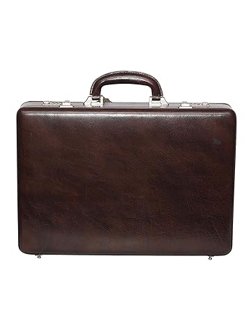 Leather Briefcase for Men | Hifly Chiku Brown Leather Expandable Briefcase Bag Cum Office File Bag with 3 Digit Combo Locking Features & Inner Mesh Pocket for Office Use