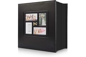 Hongxing Photo Album 4x6 600 Pockets Photos, Extra Large Capacity Family Wedding Picture Albums Holds 600 Horizontal and Vertical Photos (600Pockets, Black)