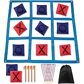 Kanosan Outdoor Giant Tic Tac Toe Games for Kids Adults and Family, Large Carnival Yard Lawn Bean Bag Toss Game Outside Field Day Birthday Party Backyard Easter Fall Festival Beach Fun Games