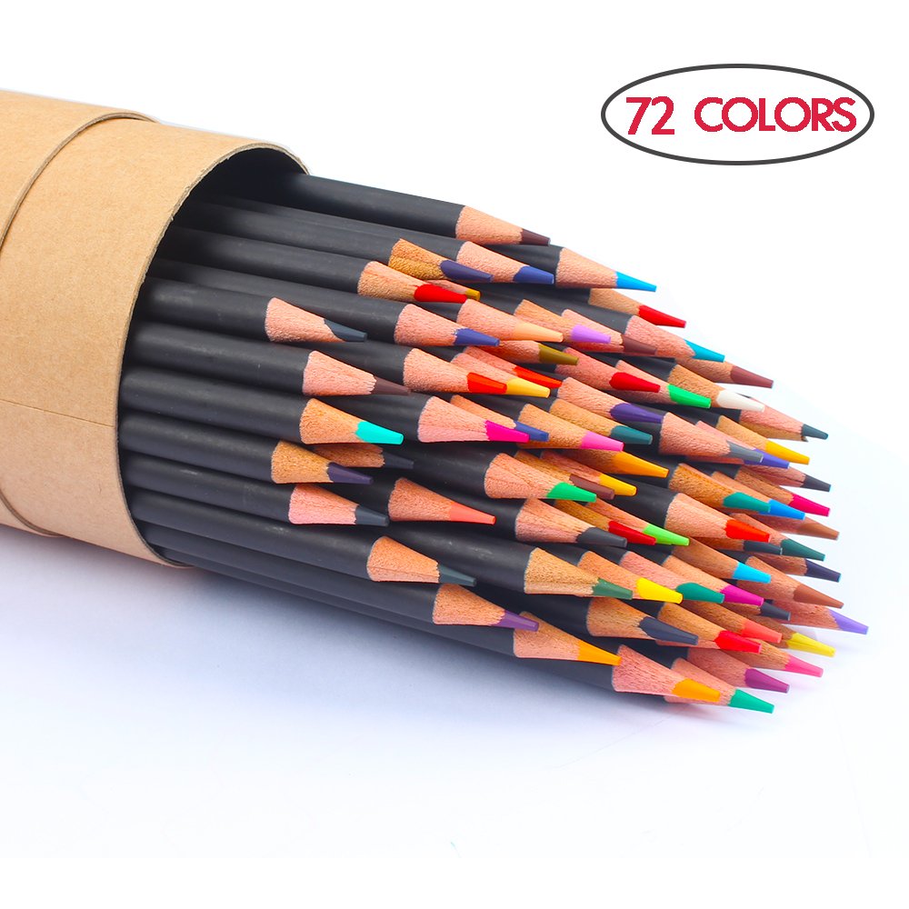 Soucolor 72color Colored Pencils, Soft Core, Art Coloring Drawing