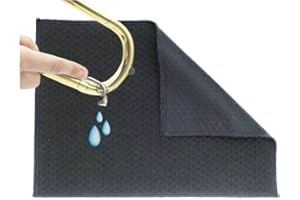 The Original Spit Catcher by Brasstache - For Brass/Wind Instruments, Ultra-Absorbent and Leakproof, Multi-layered Cloth Pad to Empty Your Spit, Self-Packing…… (Single)