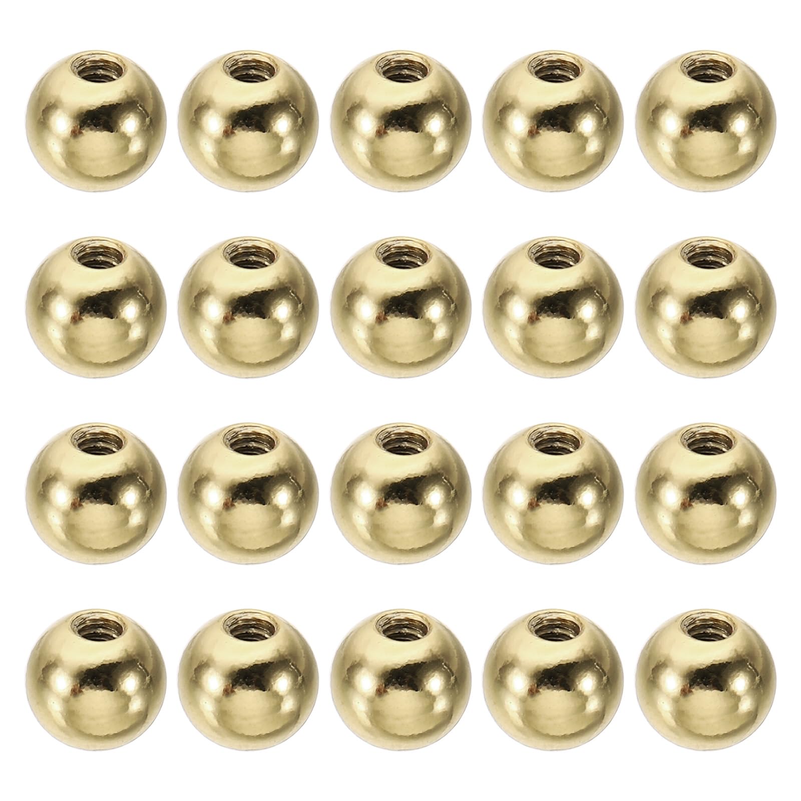 PATIKIL M3x0.5mm Ball Nuts Knob, 20 Pack Carbon Steel Drilling Ball Caps Blind Hole Handle Nut Decoration for Furniture Lamp or DIY Project, Gold Tone