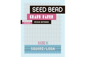 Size 11 seed bead graph paper, square stitch/ loom weave pattern, 100 pages: Graphing notebook for on-loom weaving and off-lo
